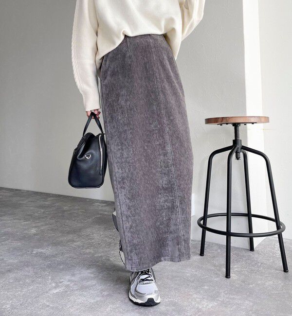 fredy emue「クラッシュベロアナロースカート」|タイト|