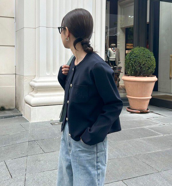 fredy emue「刺繍入りコンパクトニットジャケット」|カーディガン|