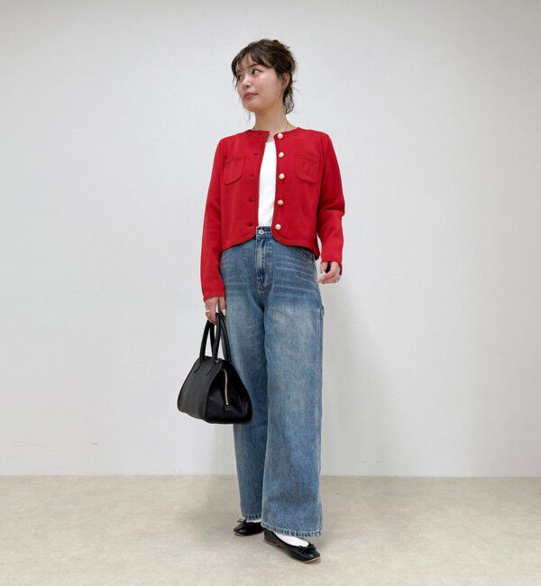 fredy emue「刺繍入りコンパクトニットジャケット」|カーディガン|