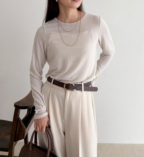 fredy emue「ウールブレンドシアーロンTシャツ」|Tシャツ・カットソー|