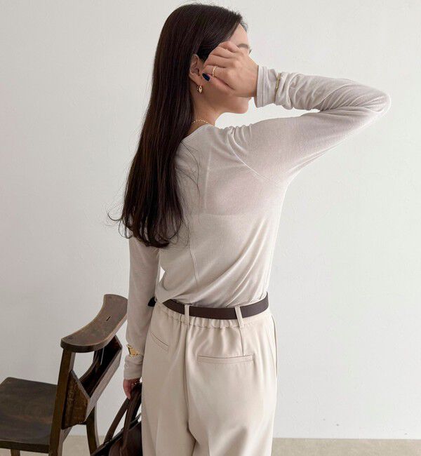 fredy emue「ウールブレンドシアーロンTシャツ」|Tシャツ・カットソー|