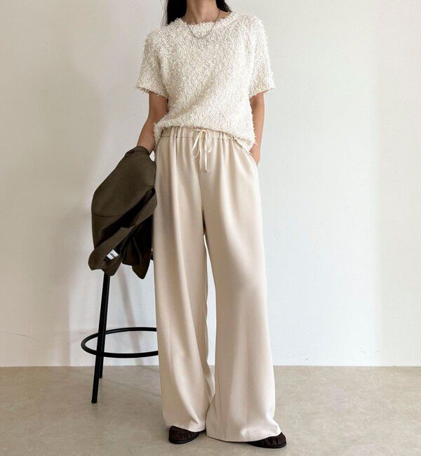 fredy emue「【リピーター続出！/高身長サイズあり】とろみWarmストレートイージーパンツ」|チノ|