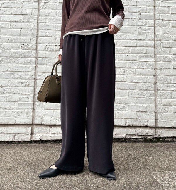 fredy emue「【リピーター続出！/高身長サイズあり】とろみWarmストレートイージーパンツ」|チノ|