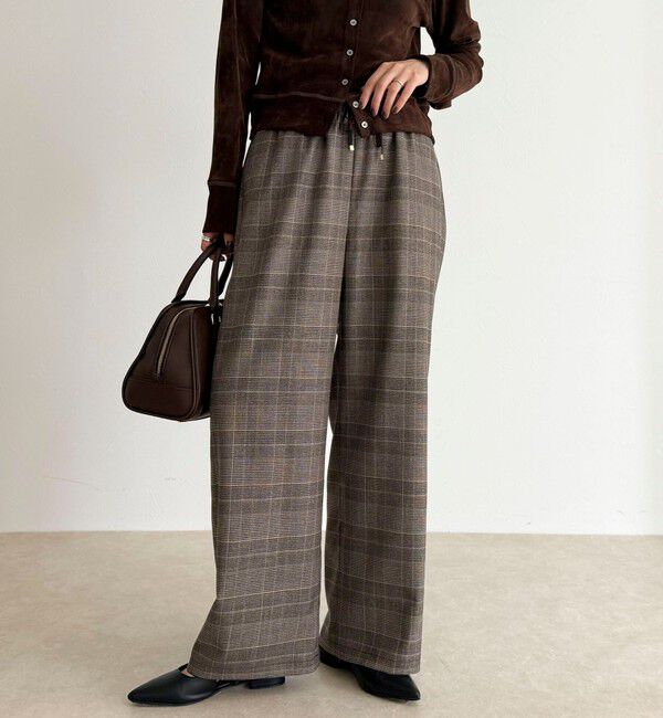 fredy emue「ウールライクイージーセミワイドパンツ」|チノ|