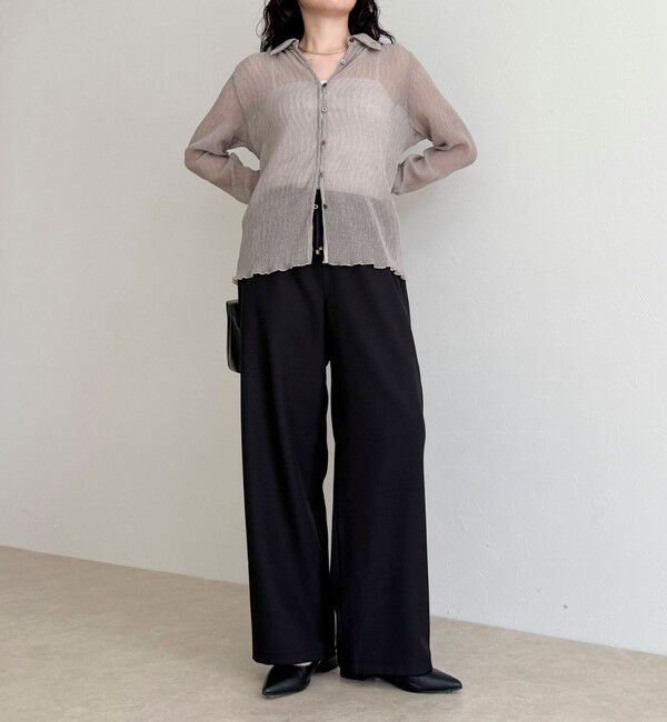 fredy emue「ウールライクイージーセミワイドパンツ」|チノ|