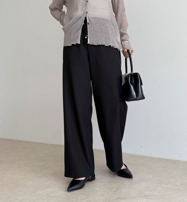 fredy emue「ウールライクイージーセミワイドパンツ」|チノ|