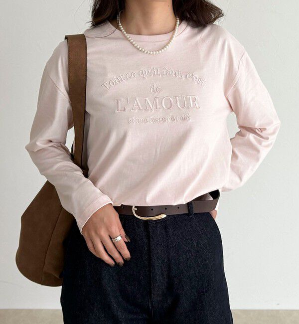 fredy emue「ワントーンロゴロンTシャツ」|Tシャツ・カットソー|ベビーピンク