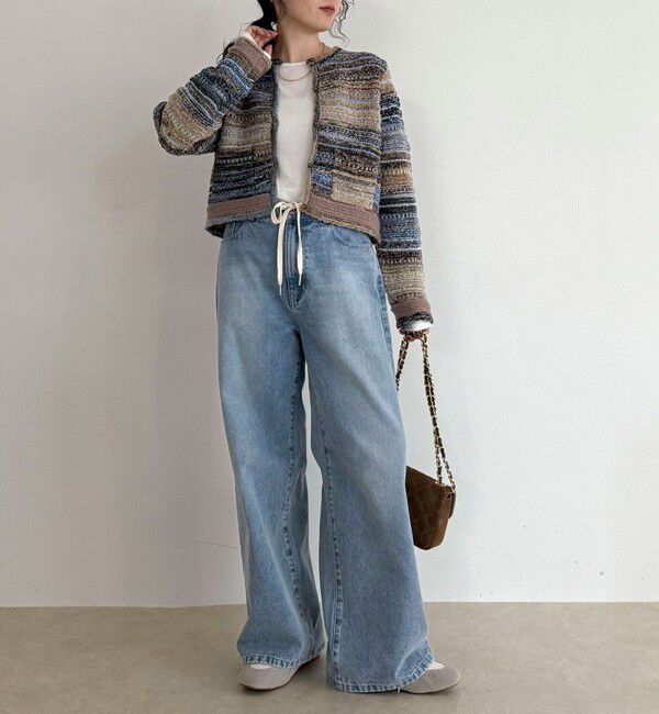 fredy emue「ツイードボーダーカーディガン」|カーディガン|