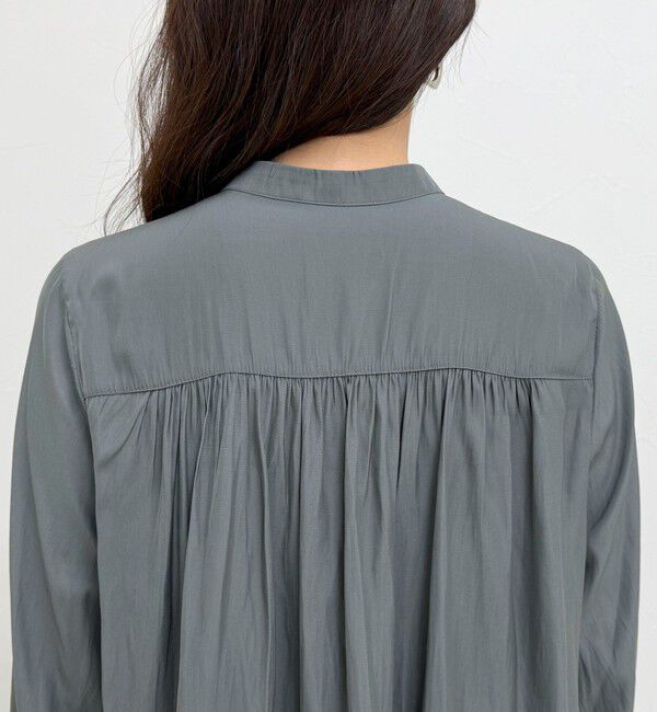 fredy emue「パウダーサテン前開きブラウス」|シャツ・ブラウス|
