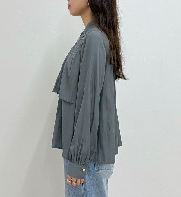 fredy emue「パウダーサテン前開きブラウス」|シャツ・ブラウス|