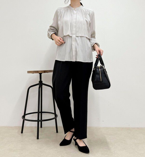 fredy emue「パウダーサテン前開きブラウス」|シャツ・ブラウス|