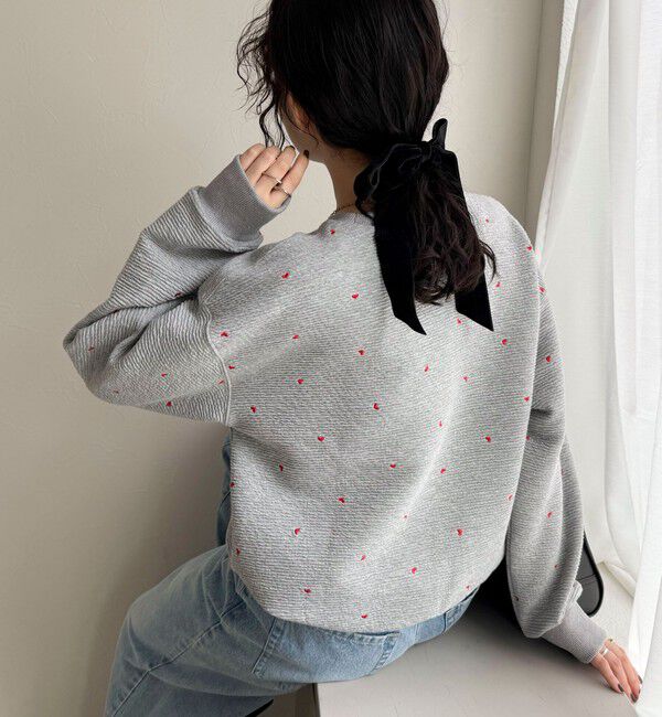 fredy emue「【大人気リバイバル】ハート刺繍コンパクトスウェットプルオーバー」|スウェット・ジャージ|グレー