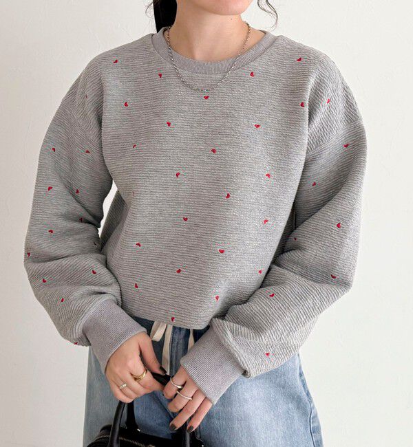 fredy emue「【大人気リバイバル】ハート刺繍コンパクトスウェットプルオーバー」|スウェット・ジャージ|