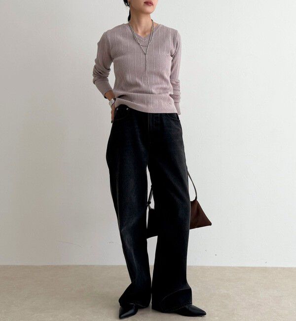 fredy emue「ちびVネックリブニットプルオーバー」|ニット・セーター|