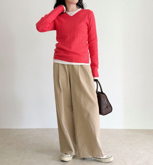 fredy emue「ちびVネックリブニットプルオーバー」|ニット・セーター|