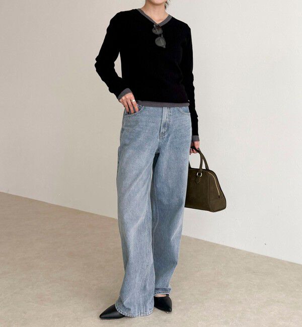 fredy emue「ちびVネックリブニットプルオーバー」|ニット・セーター|