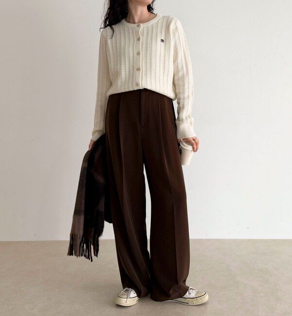 fredy emue「FR刺繍ケーブル柄ニットカーディガン」|ニット・セーター|