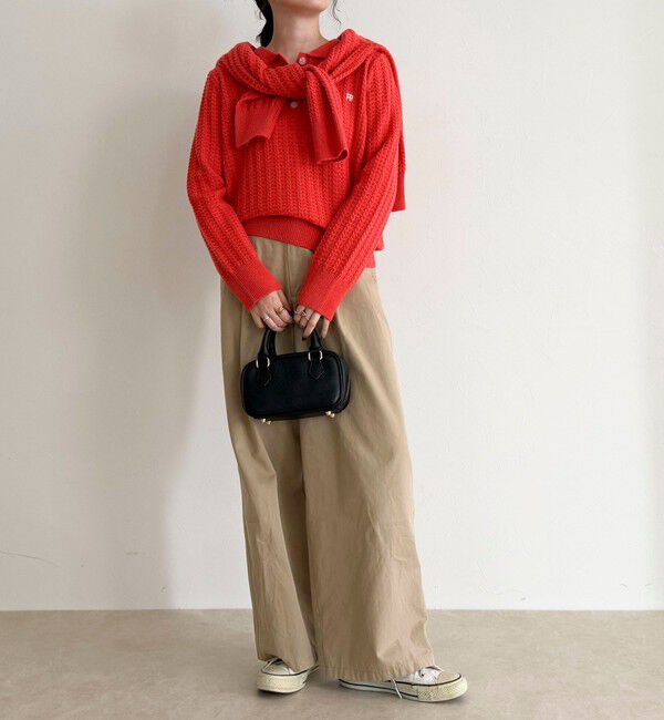 fredy emue「FR刺繍ケーブル柄ポロ衿ニットプルオーバー」|ニット・セーター|