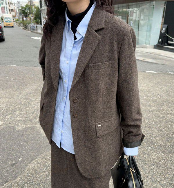 fredy emue「《セットアップ対応》ツィードオーバージャケット」|テーラードジャケット|