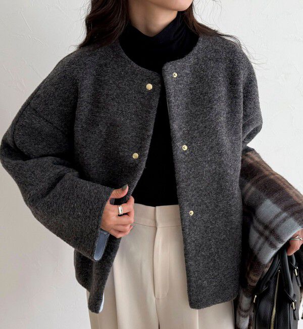 fredy emue「イタリアンエアリーノーカラーブルゾン」|ブルゾン・スタジャン|