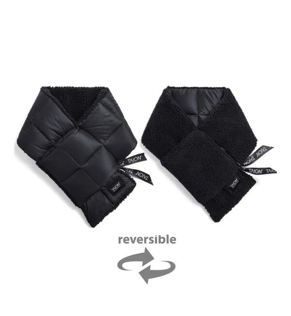 GLOSTER「【TAION/タイオン】マウンテン リバーシブル ダウン&times;ボア マフラー」|マフラー|ブラック