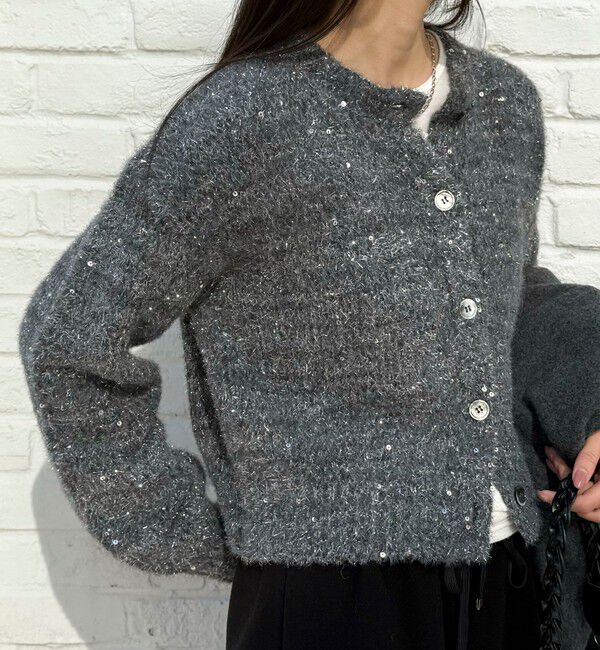 fredy emue「スパンコールニットカーディガン」|カーディガン|