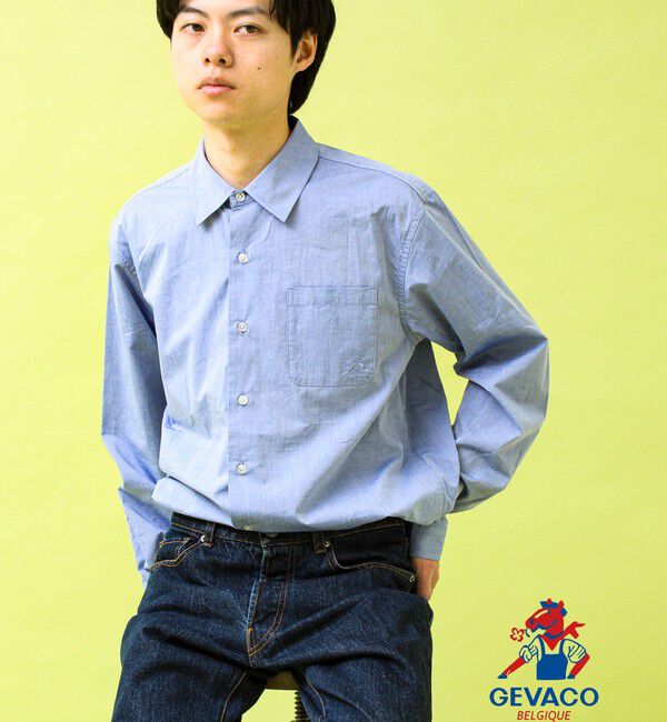 GLOSTER「【GEVACO/ゲバコ】シャンブレーシャツ」|シャツ・ブラウス|ライトブルー