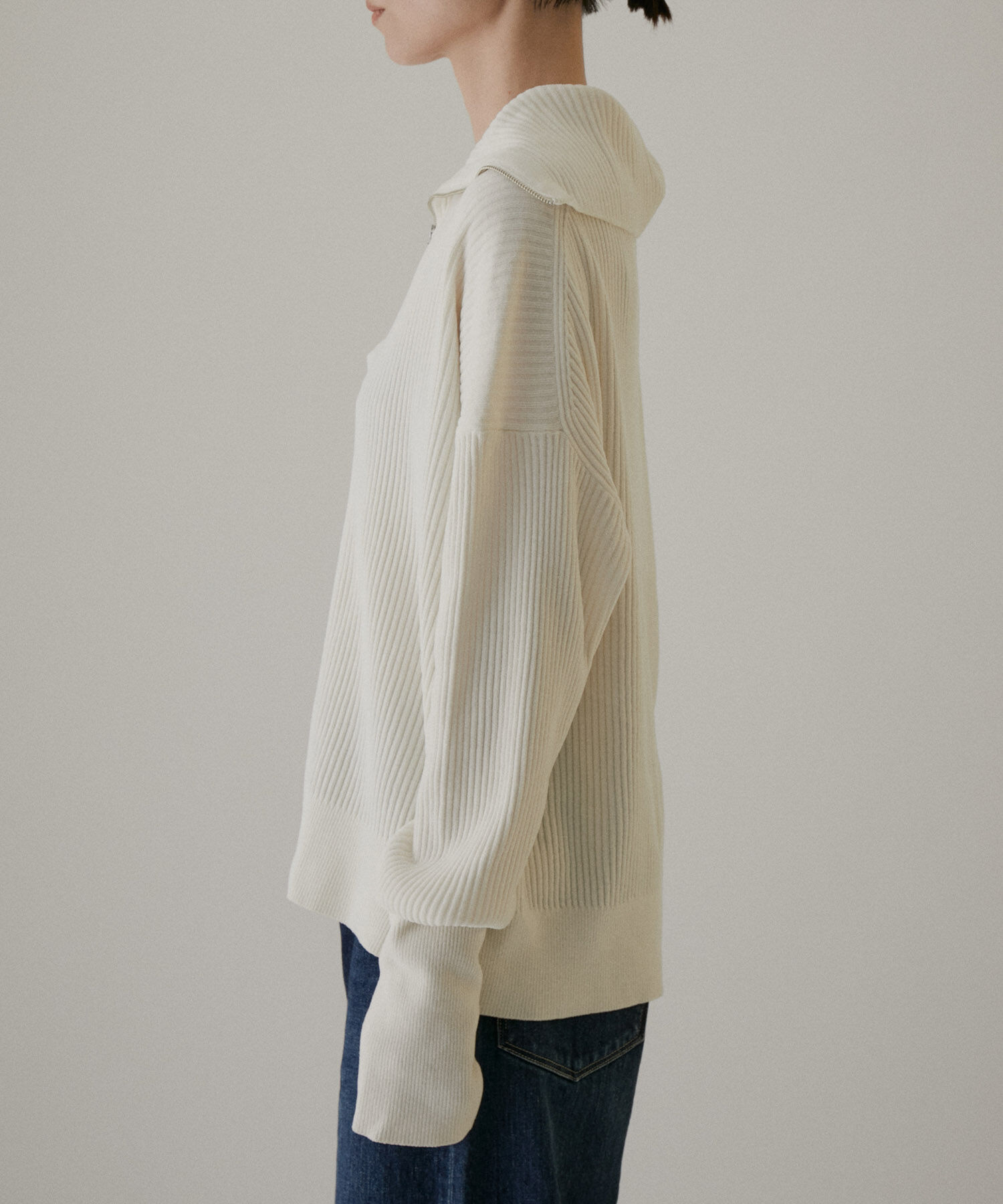 SALON adam et rope'「ハーフジップニット-CreamyCotton /クリーミーコットン-」|ニット・セーター|