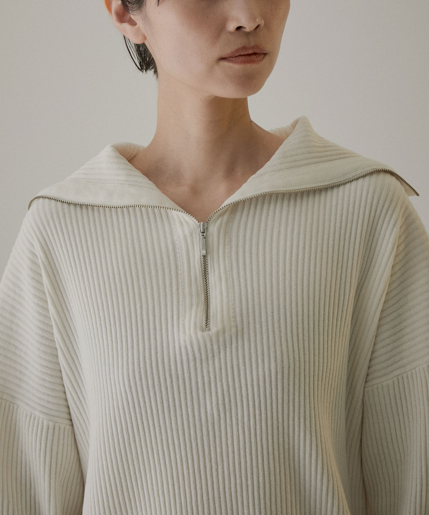 SALON adam et rope'「ハーフジップニット-CreamyCotton /クリーミーコットン-」|ニット・セーター|