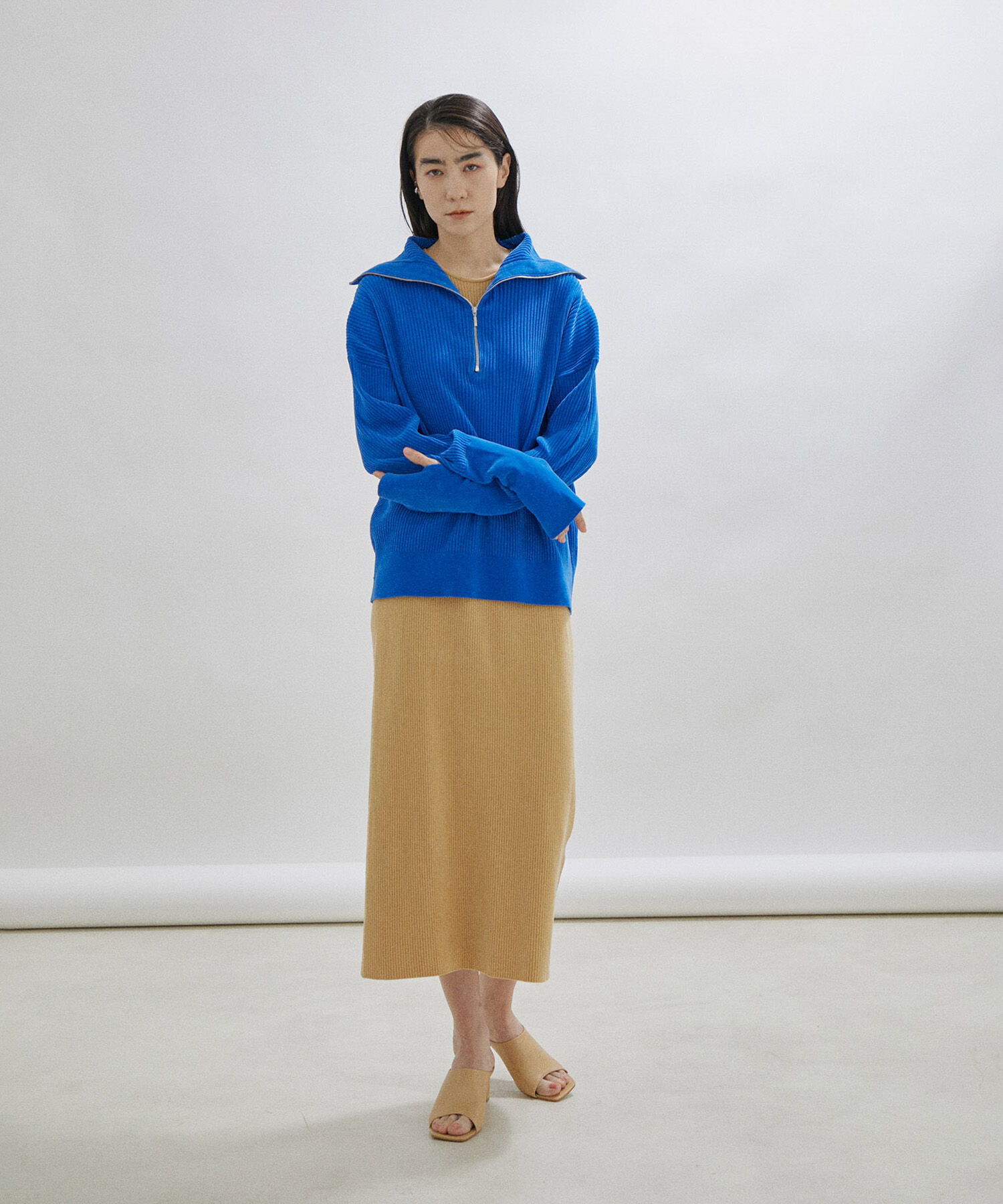 SALON adam et rope'「ハーフジップニット-CreamyCotton /クリーミーコットン-」|ニット・セーター|