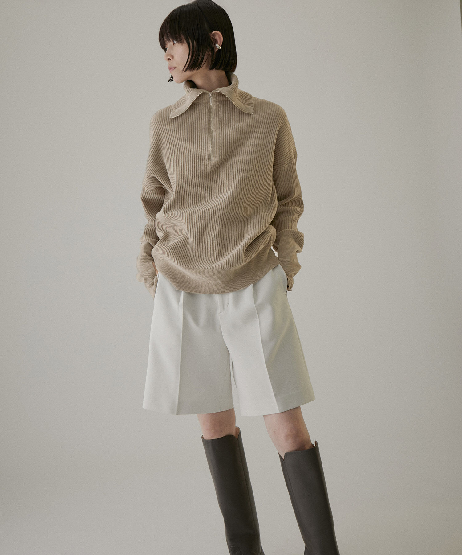 SALON adam et rope'「ハーフジップニット-CreamyCotton /クリーミーコットン-」|ニット・セーター|