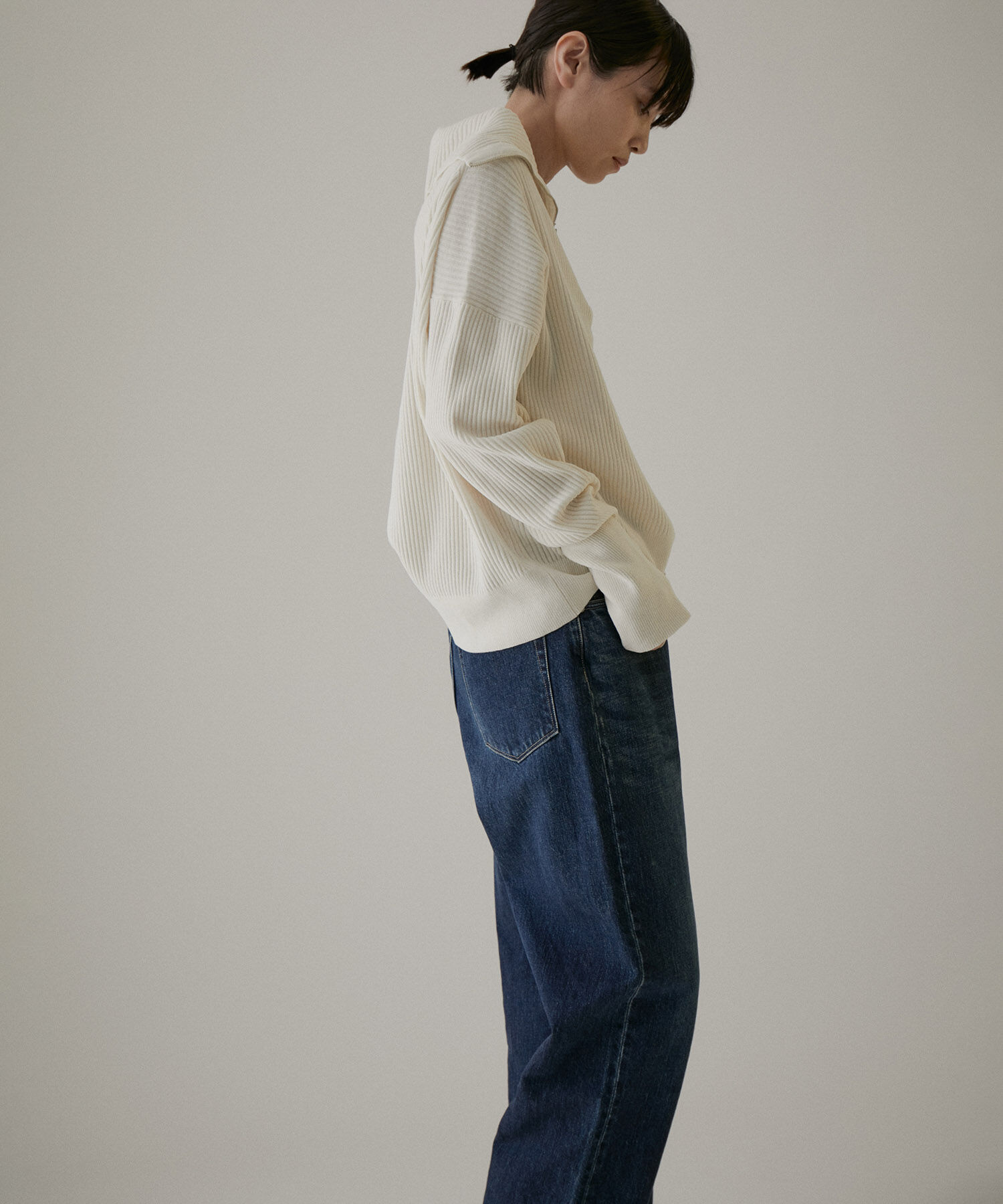 SALON adam et rope'「ハーフジップニット-CreamyCotton /クリーミーコットン-」|ニット・セーター|