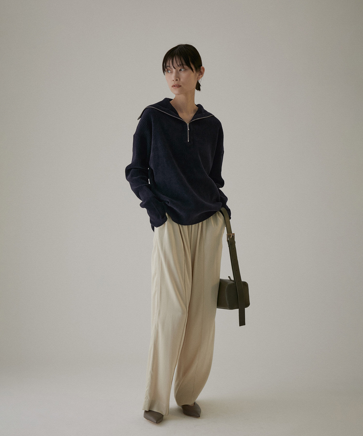 SALON adam et rope'「ハーフジップニット-CreamyCotton /クリーミーコットン-」|ニット・セーター|