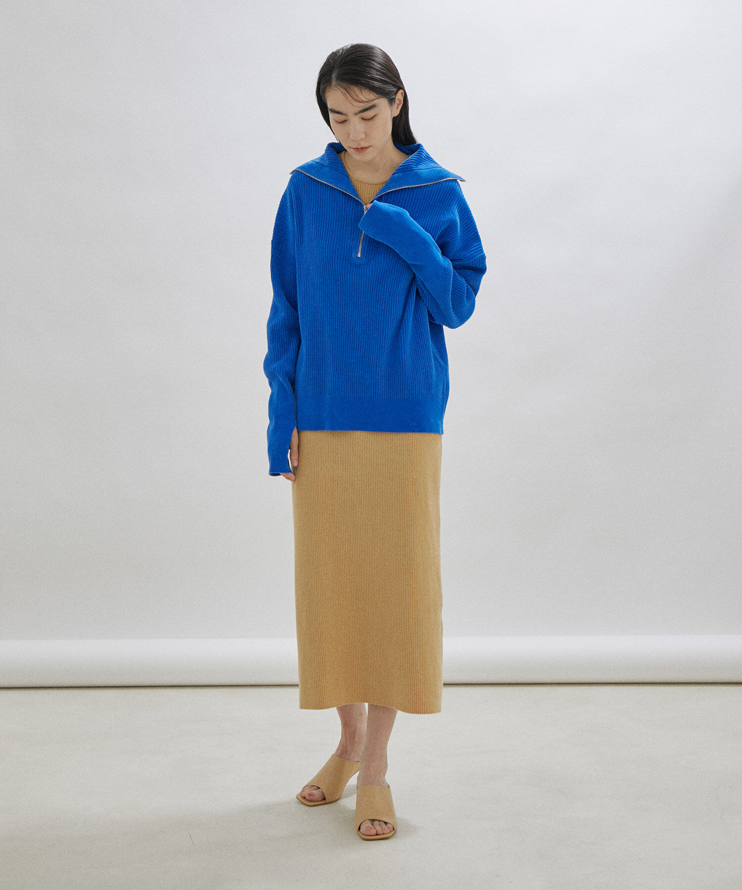 SALON adam et rope'「ハーフジップニット-CreamyCotton /クリーミーコットン-」|ニット・セーター|