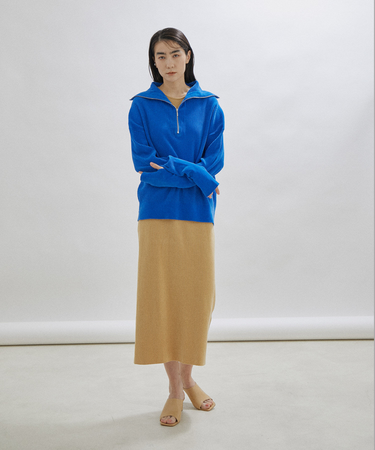 SALON adam et rope'「ハーフジップニット-CreamyCotton /クリーミーコットン-」|ニット・セーター|