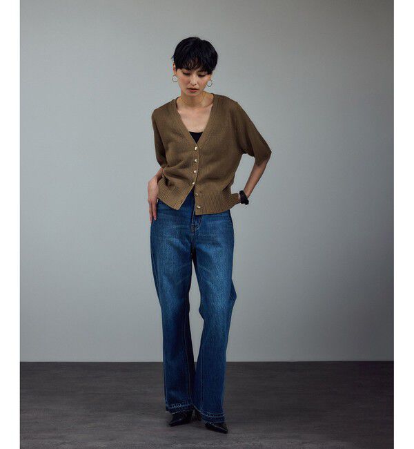 SALON adam et rope'「ドライコットンハーフスリーブメタルボタンカーディガン」|カーディガン|