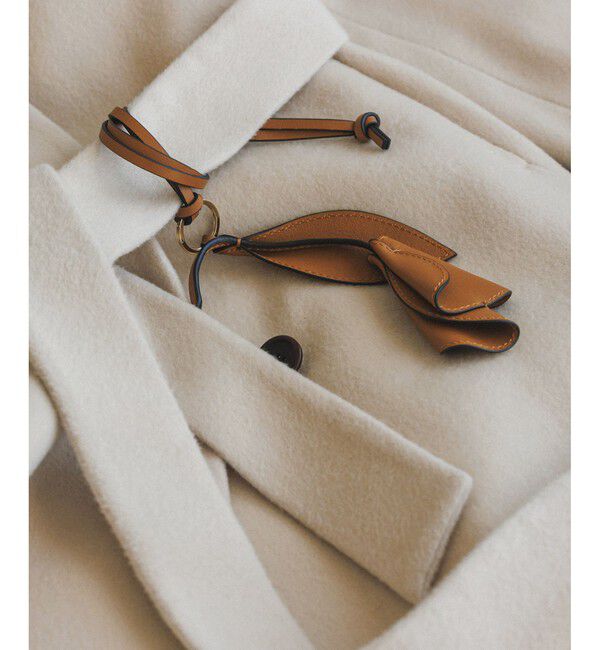 ROPE「【teau・牛革】panier pansy ring charm（キー/バッグチャーム・ネックレス）」|チャーム・キーホルダー|キャメル(25)