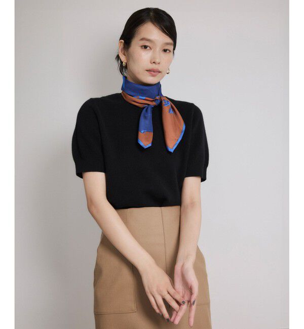 ROPE「ウールカシミヤブレンド 5分袖ニットプルオーバー/イージーケア」|ニット・セーター|