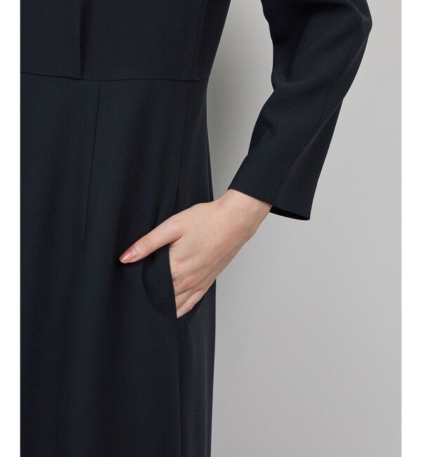 ROPE「トリアセダブルクロス ウエストコンシャスワンピース/イージーケア・セットアップ対応・25AW」|ワンピース|