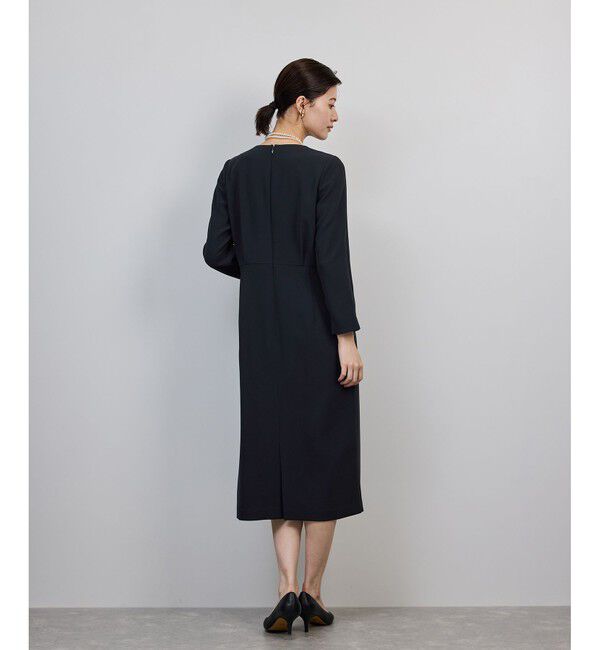 ROPE「トリアセダブルクロス ウエストコンシャスワンピース/イージーケア・セットアップ対応・25AW」|ワンピース|