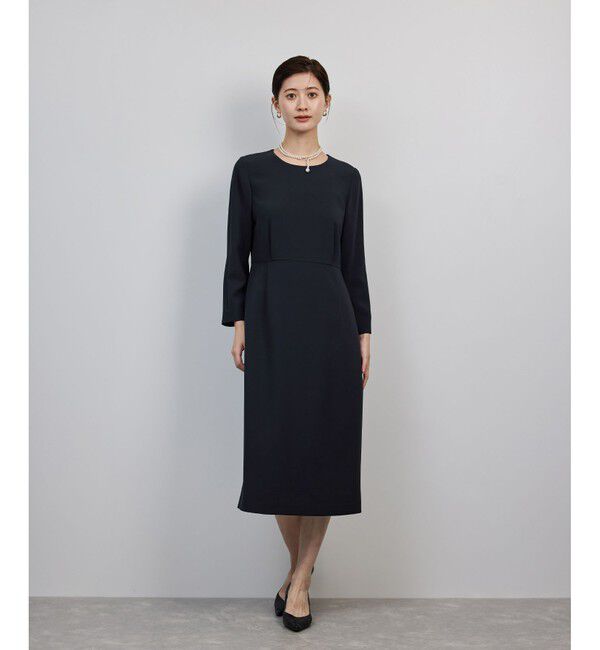 ROPE「トリアセダブルクロス ウエストコンシャスワンピース/イージーケア・セットアップ対応・25AW」|ワンピース|