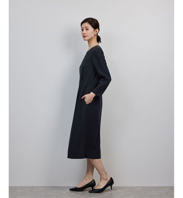 ROPE「トリアセダブルクロス ウエストコンシャスワンピース/イージーケア・セットアップ対応・25AW」|ワンピース|