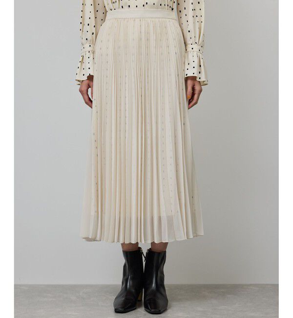 ROPE「スクエアドットプリントププリーツスカート」|スカート|