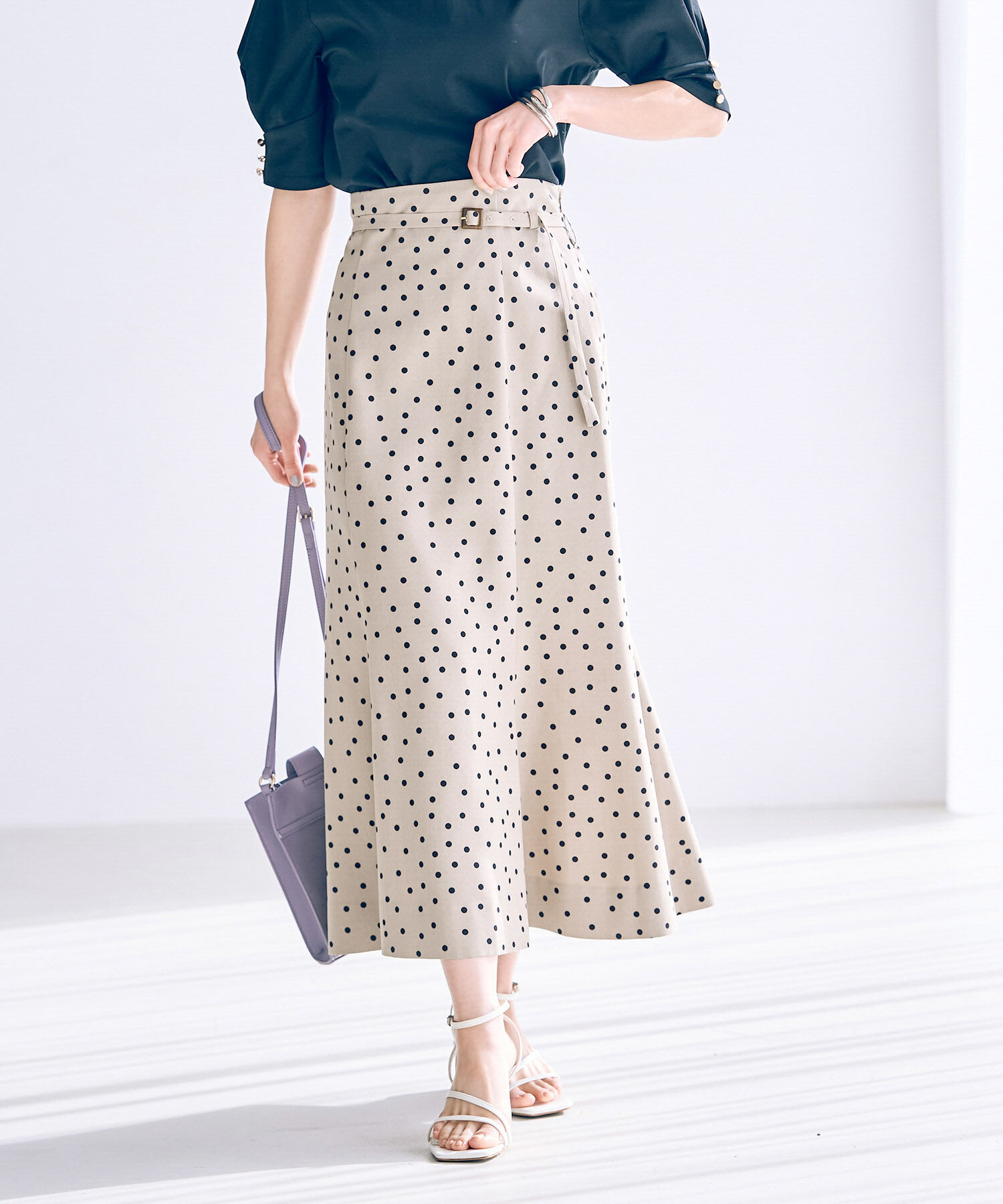 VIS「【新色】【接触冷感・洗える】美easy細ベルトマーメイドスカート」|スカート|