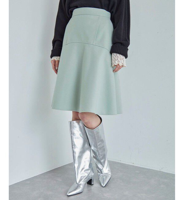 VIS「【洗える】ジャージメルトンニーレングスセミフレアスカート」|スカート|