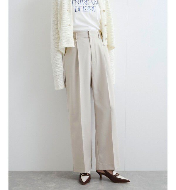 VIS「【美easy】コンフォートストレートワイドパンツ/イージーケア・UVケア・セットアップ対応」|スラックス|