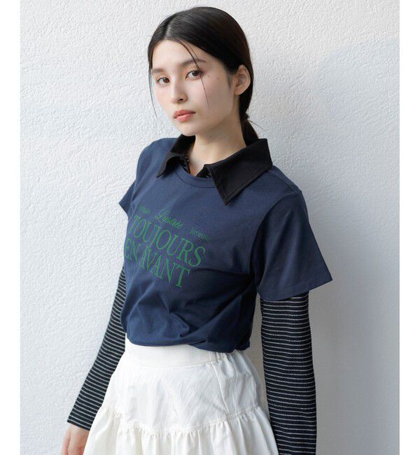 VIS「コンパクトフロッキープリントロゴTシャツ」|Tシャツ・カットソー|コンメイン