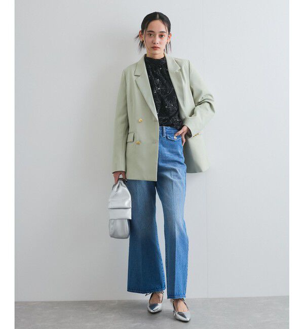 VIS「【洗える】フロントポケットハイウエストフレアデニム」|デニム|