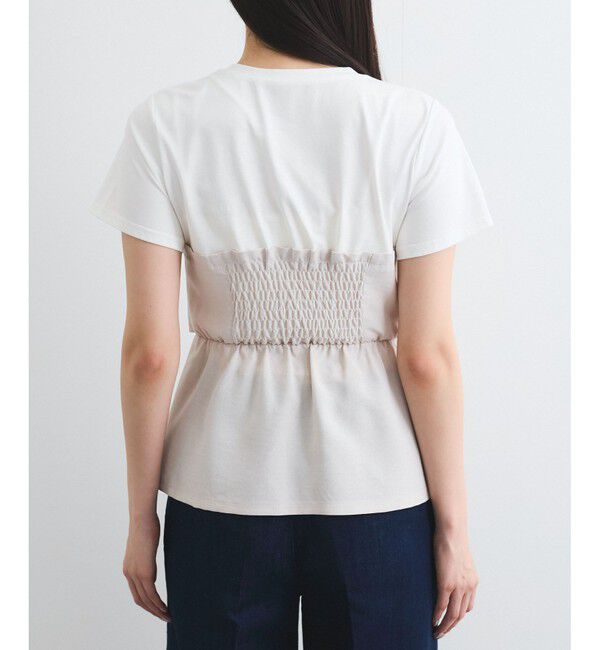 VIS「【新色追加】【美easy】ねじりリボンTシャツドッキングプルオーバー【接触冷感/洗える】」|Tシャツ・カットソー|