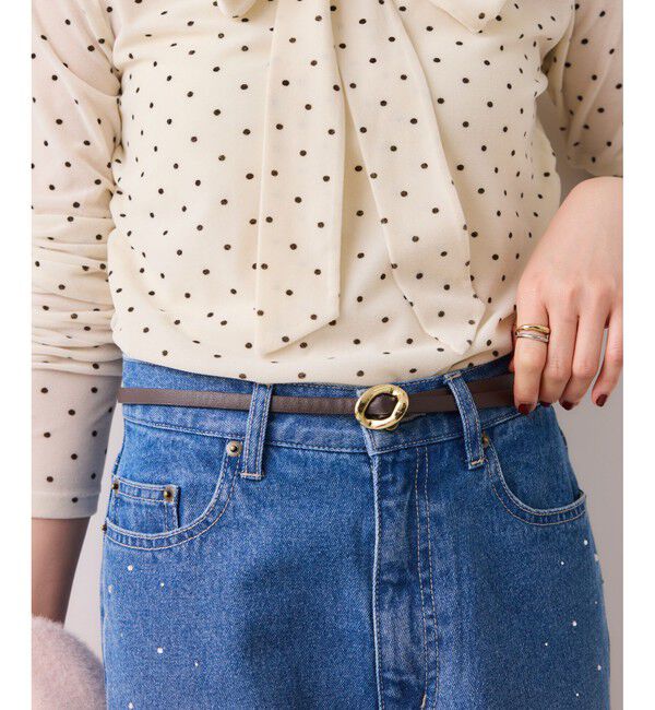 VIS「10ｍｍ巾変形メタルバックルピンレスベルト」|ベルト|ブラウン(20)